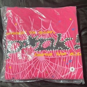 Pink Graphic Tee with Web Design